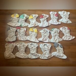17 Rumparooz one size pocket diapers with microfiber inserts